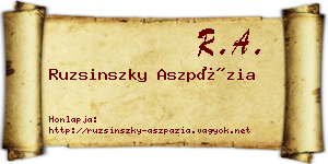 Ruzsinszky Aszpázia névjegykártya
